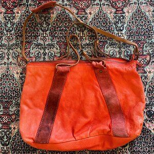Anthropologie Holding Horses Red Leather Tote